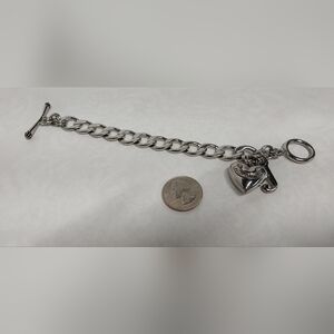 Juicy Couture Silver Chain Bracelet with Juicy Heart Charm